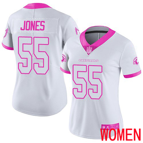 Arizona Cardinals Limited White Pink Women Chandler Jones Jersey NFL Football #55 Rush Fashion->women nfl jersey->Women Jersey